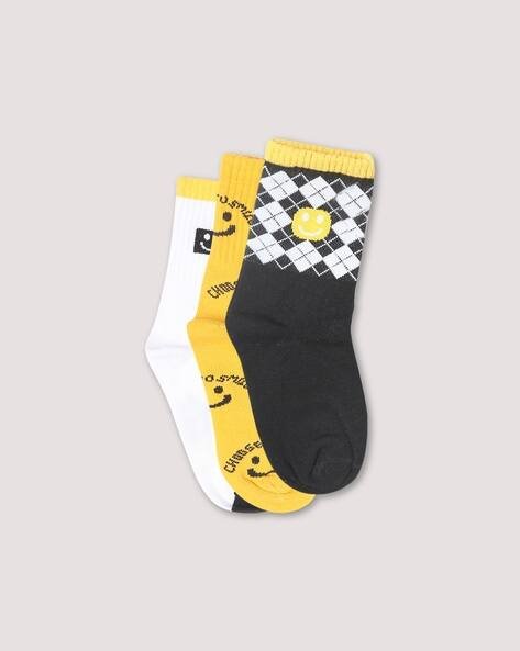Wotnot by AZORTE Boys Pack of 3 Patterned Socks