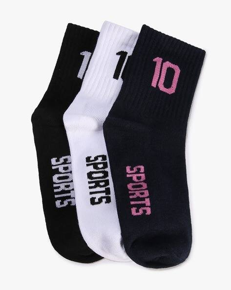 Wotnot by AZORTE Boys Pack of 3 Typographic Print Crew Socks