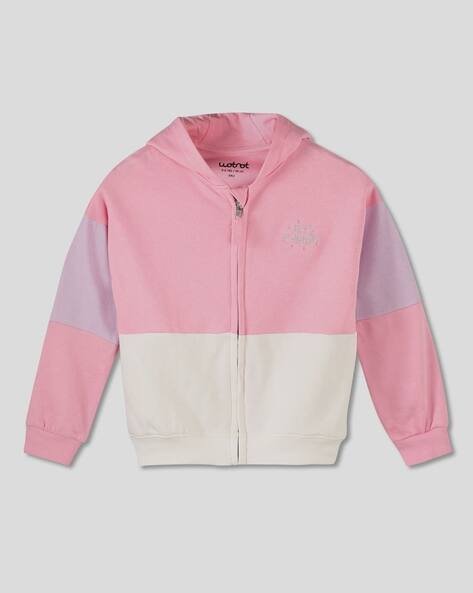 Wotnot by AZORTE Colourblock Hooded Zipper Sweatshirt