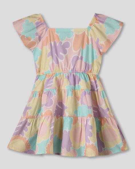 Wotnot by AZORTE Floral Print Tiered Dress
