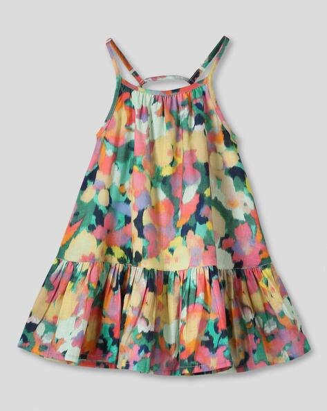 Wotnot by AZORTE Girls Printed Flounce Dress
