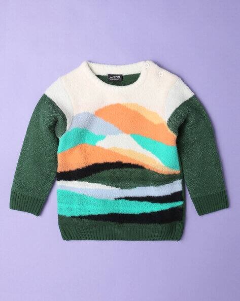 Wotnot by AZORTE Knitted Round-Neck Pullover