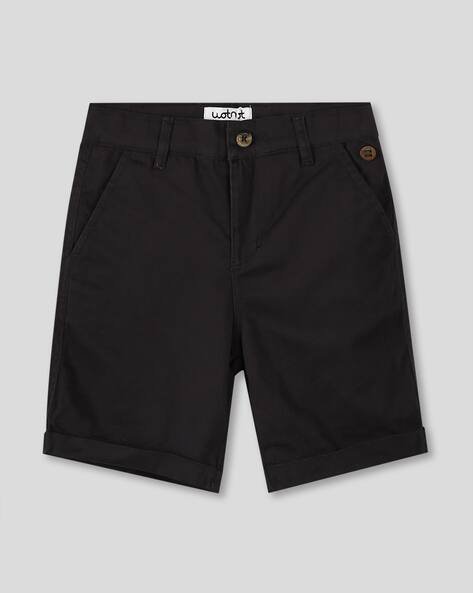 Wotnot by AZORTE Boys Solid Party Wear Satin Shorts