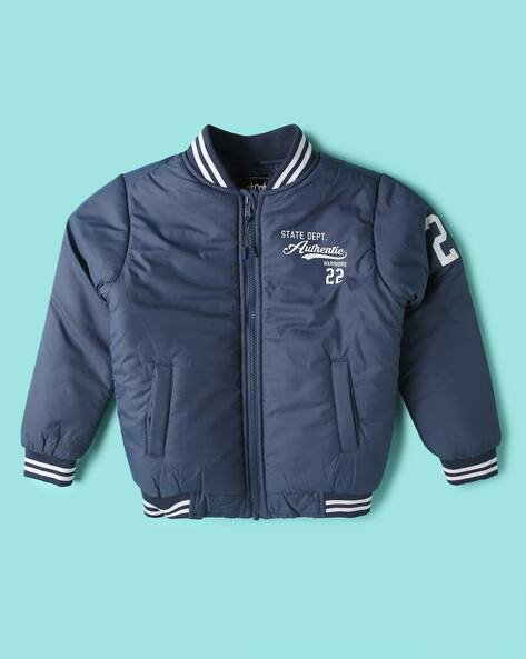 Wotnot by AZORTE Boys Zip-Front Bomber Jacket