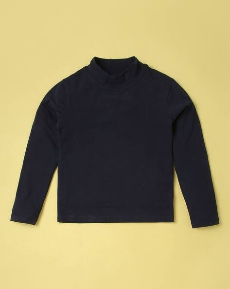 Wotnot by AZORTE Cotton High-Neck T-Shirt