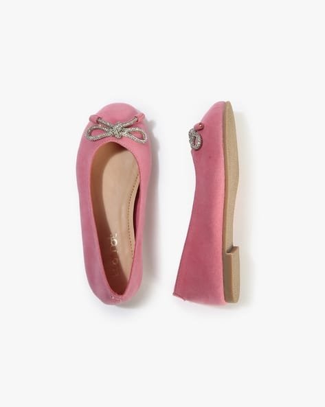 Wotnot by AZORTE Girls Ballerinas with Bow Accent