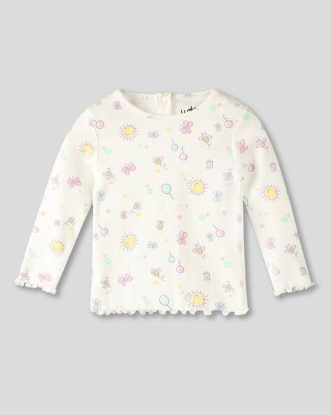 Wotnot by AZORTE Girls All-Over Print Round-Neck T-Shirt