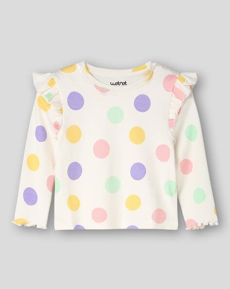 Wotnot by AZORTE Girls Printed Regular Fit Round-Neck T-Shirt