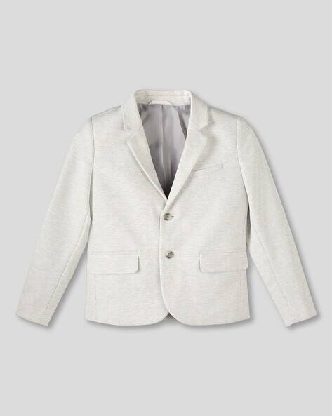 Wotnot by AZORTE Heathered Single-Breasted Nautch Collar Blazer