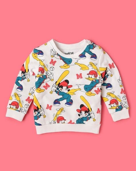 Wotnot by AZORTE Printed Round-Neck Sweatshirt
