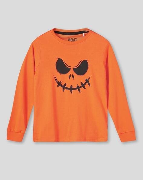Wotnot by AZORTE Boys Halloween Print Relaxed Fit Crew-Neck T-Shirt