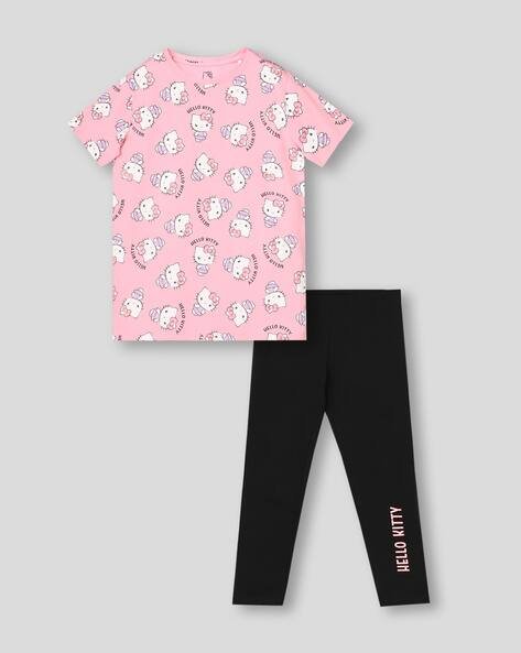 Wotnot by AZORTE Hello Kitty All-Over Print T-Shirt & Jeggings Set