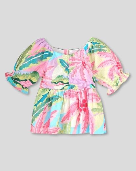 Wotnot by AZORTE All-Over Beach Vibe Peplum Top
