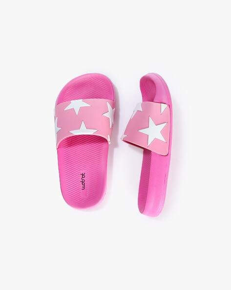 Wotnot by AZORTE Girls Star Embossed Open-Toe Slides