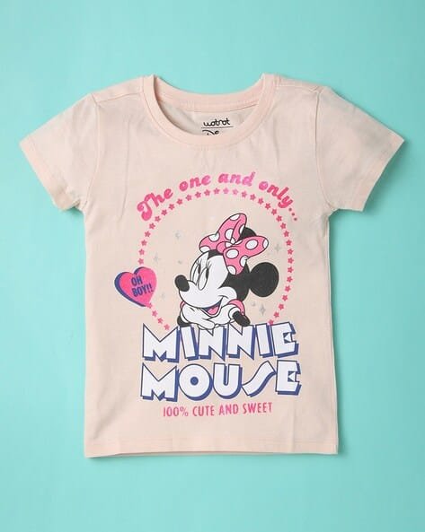 Wotnot by AZORTE Minnie Mouse Print Round-Neck T-shirt