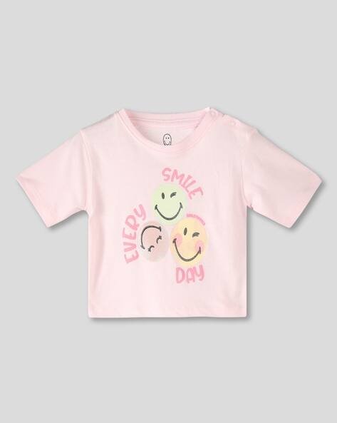 Wotnot by AZORTE Smiley Boxy Fit Crop T-Shirt