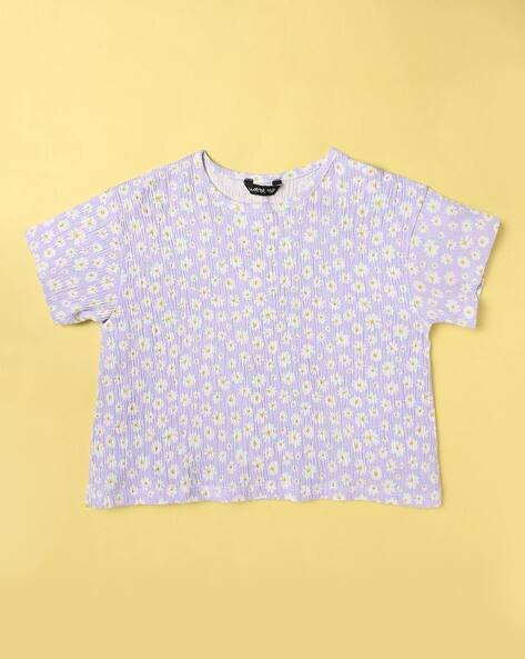 Wotnot by AZORTE Floral Print Round-Neck Top