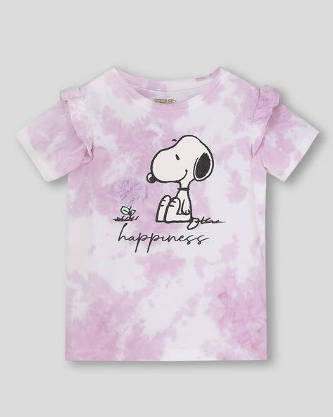 Wotnot by AZORTE Girls Tie & Dye Regular Fit Round-Neck T-Shirt