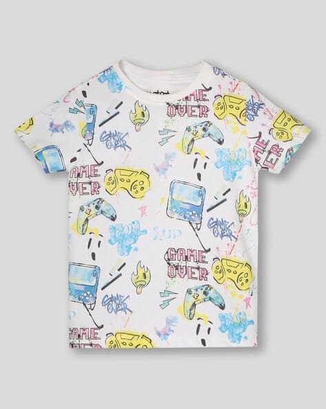 Wotnot by AZORTE All Over Print Relaxed Fit T-Shirt