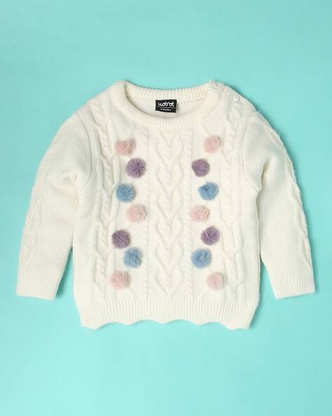 Wotnot by AZORTE Cable-Knit Crew-Neck Sweater