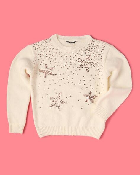 Wotnot by AZORTE Embellished Round-Neck Sweater