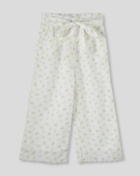 Wotnot by AZORTE Girls Floral Print Culottes with Tie-Up Belt