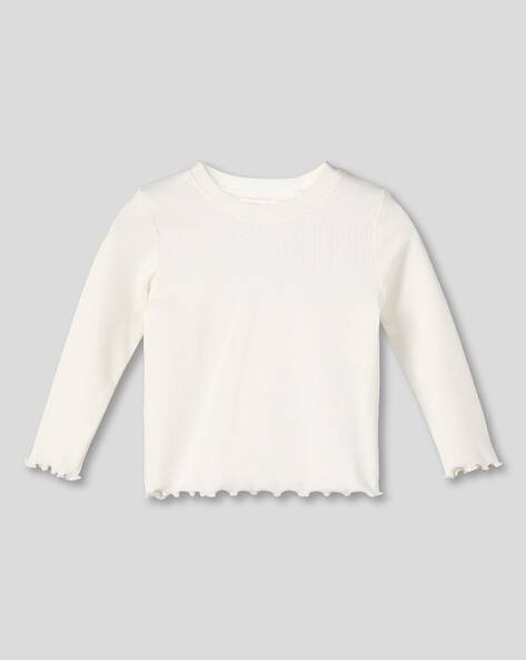 Wotnot by AZORTE Girls Ribbed Crew-Neck T-Shirt