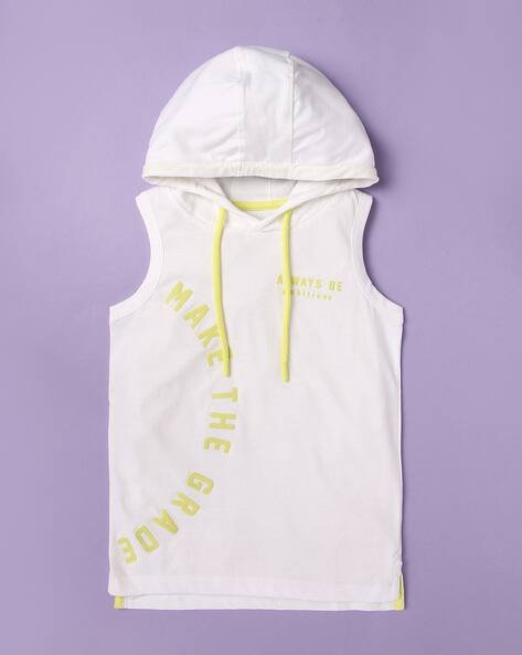 Wotnot by AZORTE Hooded T-Shirt with Typographic Applique