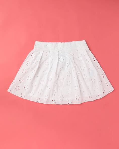 Wotnot by AZORTE Schiffli Embroidered Cotton Skirt
