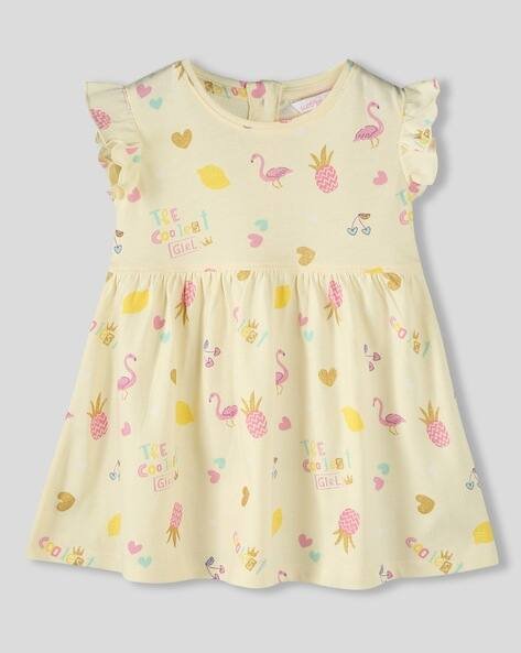 Wotnot by AZORTE Girls Graphic Print Fit & Flare Dress