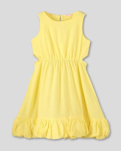 Wotnot by AZORTE Girls Patterned Fit & Flare Dress