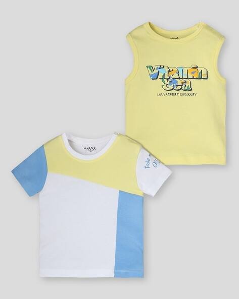 Wotnot by AZORTE Pack of 2 Printed Crew-Neck T-Shirts