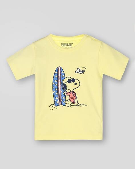 Wotnot by AZORTE Snoopy Cartoon Graphic Print Round-Neck T-Shirt