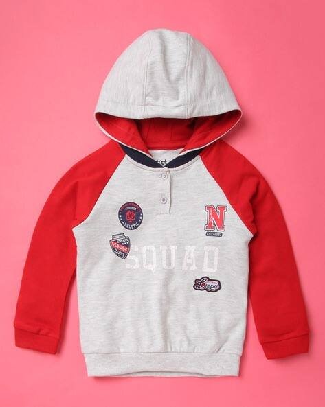 Wotnot Colourblock Hoodie with Ribbed Hems