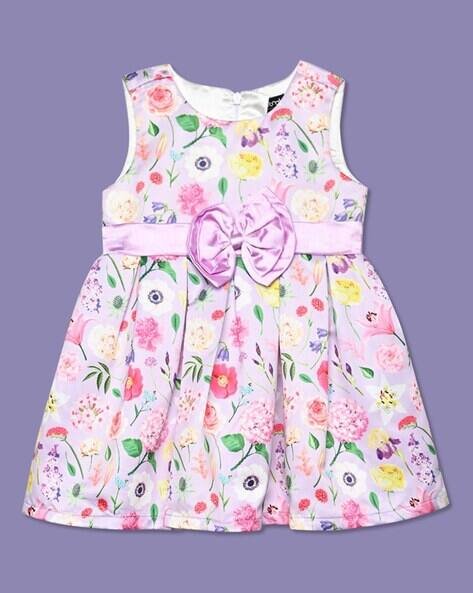 Wotnot Floral Print Round-Neck Fit & Flare Dress