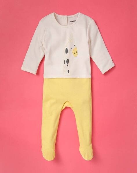Wotnot Giraffe Pattern Sleepsuit