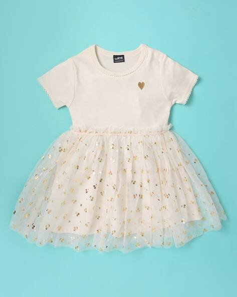 Wotnot Foil Print Fit & Flare Dress