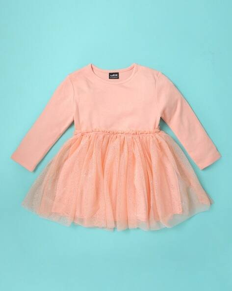 Wotnot Glitter Round-Neck Fit & Flare Dress