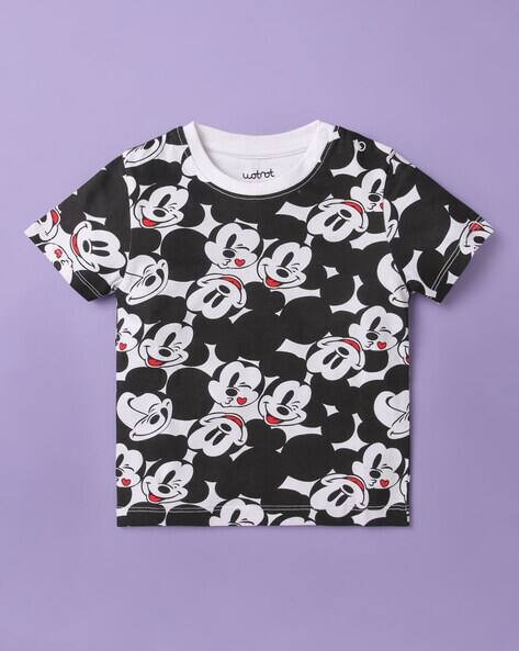 Wotnot Mickey Mouse Print Round-Neck T-Shirt
