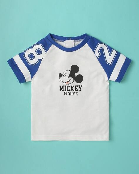 Wotnot Micky Mouse Print Crew-Neck T-Shirt