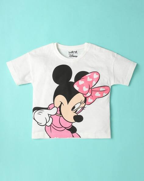 Wotnot Minnie Mouse Print Crew-Neck T-Shirt