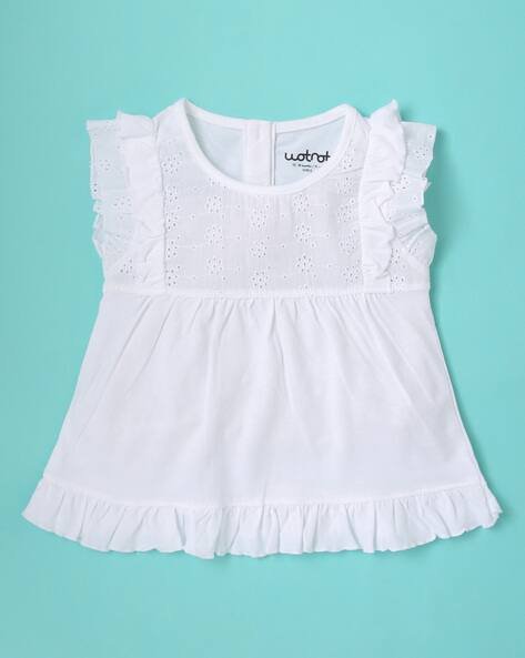 Wotnot Schiffili Embroidered Top with Button Closure