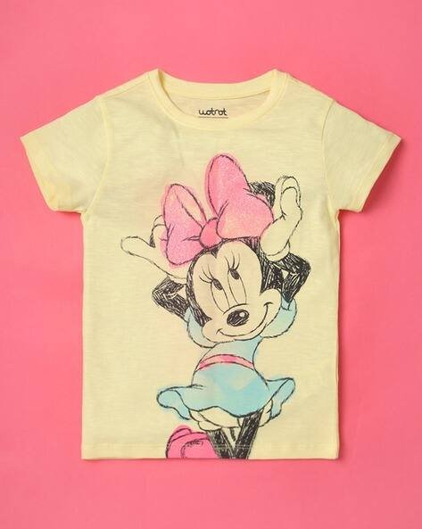 Wotnot Minnie Mouse Print Round-Neck T-Shirt