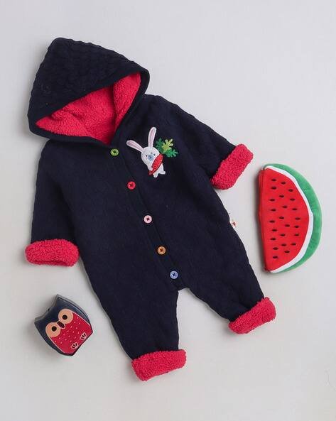 Yellow Apple Infants Embroidered Button-Down Rompers