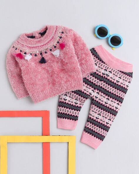 Yellow Apple Woolen Knitted Sweater & Pyjamas Set