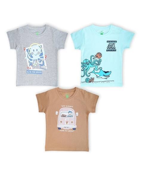 YUV Pack of 3 Regular Fit Graphic Printed T-Shirt