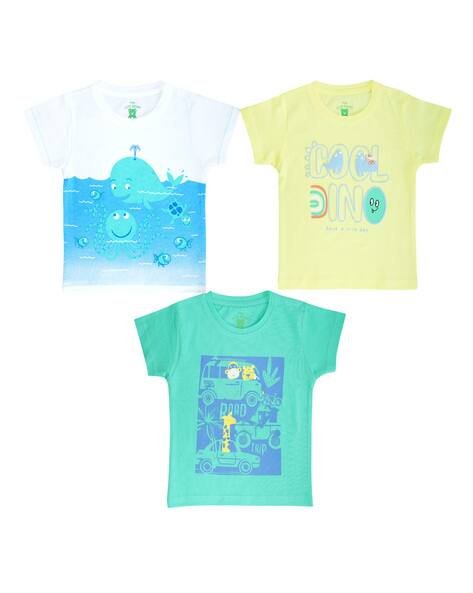 YUV Pack of 3 Printed Round-Neck T-Shirts
