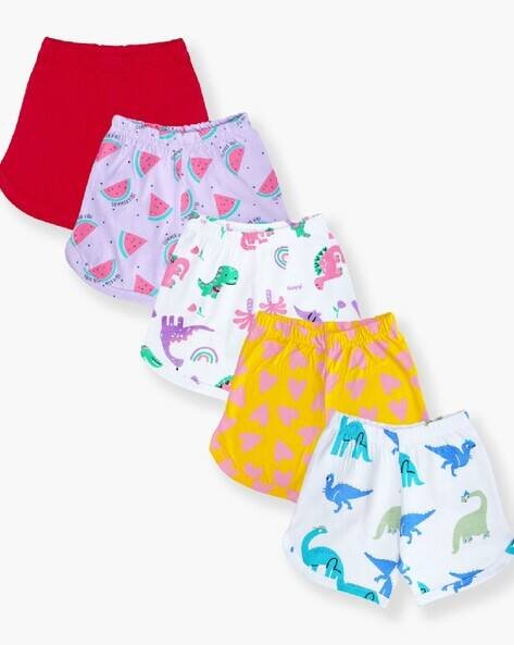 YUV Pack of 5 Printed Shorts With Elasticated Waist