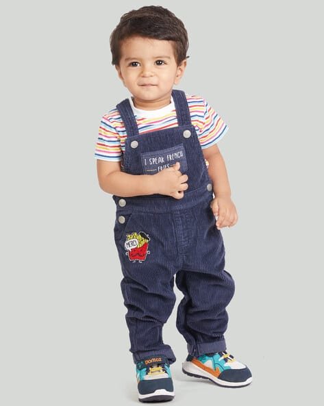 ZALIO Striped Dungaree Set with insert Pockets