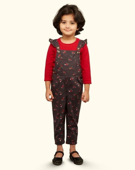 ZALIO Floral Print Dungaree with T-Shirt